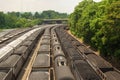 Rail Yard with Coal Hopper and Tank Railcars